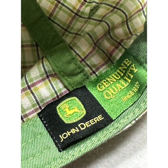 John Deere Hat Cap Boys Snapback Green Yellow Plaid Tractor K Products Youth Kid - Picture 6 of 7